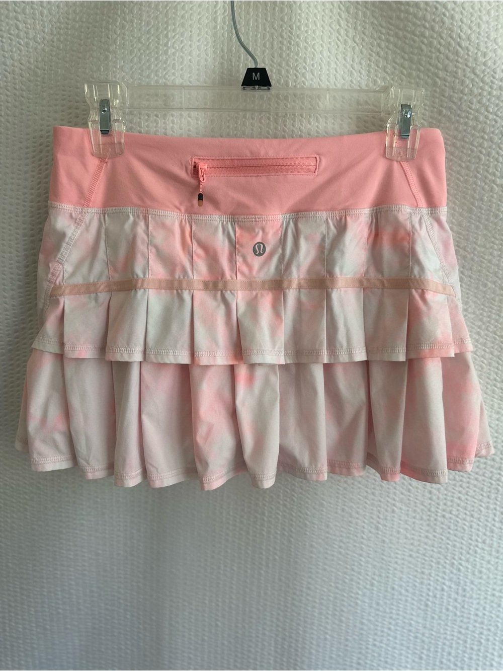 LULULEMON Rare Pace Setter Skirt Spray Dye Barely Pink Bleached Coral Size 4